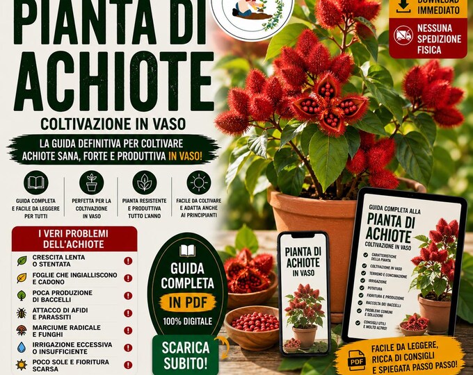Achiote Growing Guide PDF | How to Grow Bixa orellana in Pots | Annatto Tree Care Guide | Tropical Plant