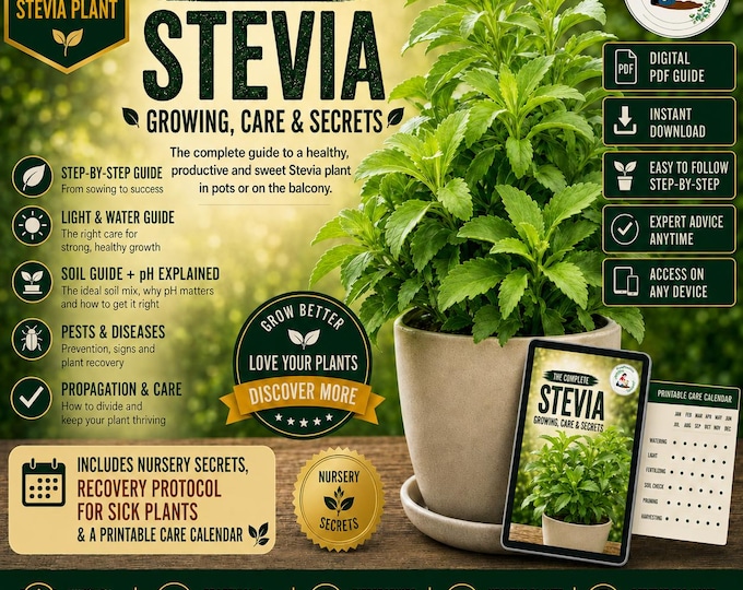 Guide Stevia Plant in Pots – Balcony Growing Guide PDF | Stevia Rebaudiana Care | Sweet Leaves Naturally | Easy Method for Beginners