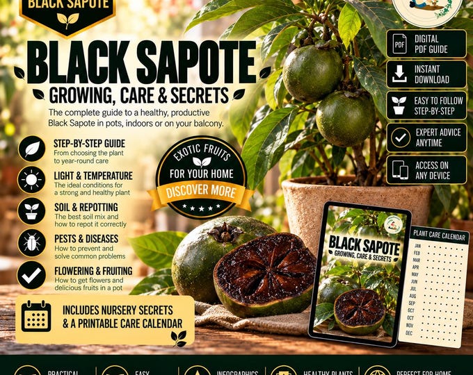 Black Sapote Growing Guide PDF, Grow Chocolate Pudding Fruit in Pots