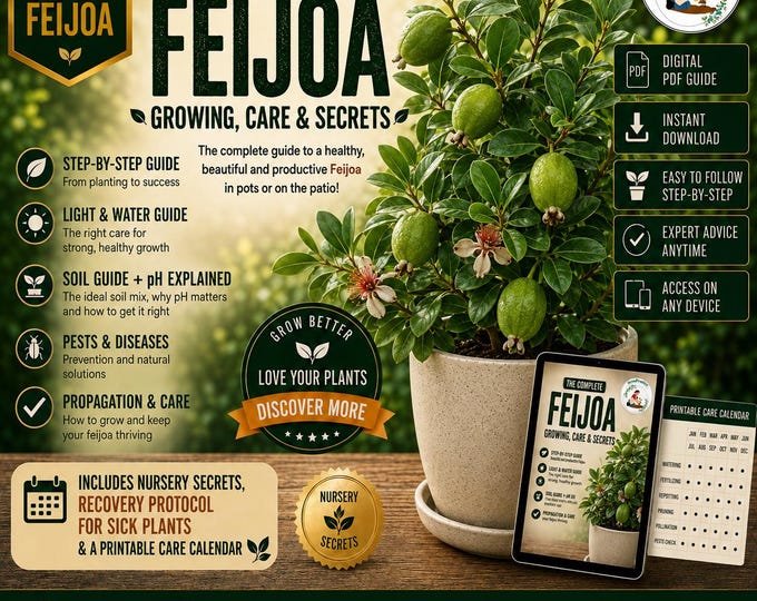 Feijoa Care Guide PDF | Pineapple Guava Growing in Pots, Pruning, Pollination, More Fruit, Plant Rescue & Nursery Secrets