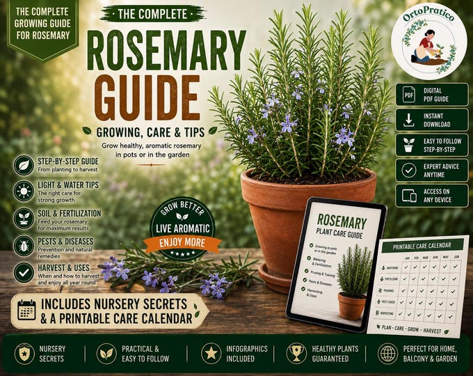 Rosemary Growing Guide in Pots PDF | Complete Rosemary Care Guide | Printable Plant Calendar, Nursery Secrets & Troubleshooting