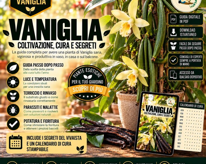 Vanilla Orchid Growing Guide PDF | How to Grow Vanilla Beans at Home | Vanilla Planifolia Care | Container Plant Guide