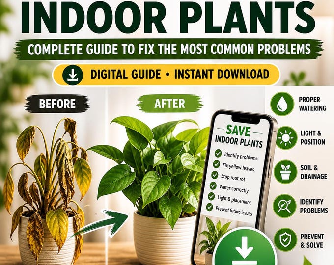 How to Save Indoor Plants PDF – Fix Yellow Leaves, Dying Plants & Common Plant Problems