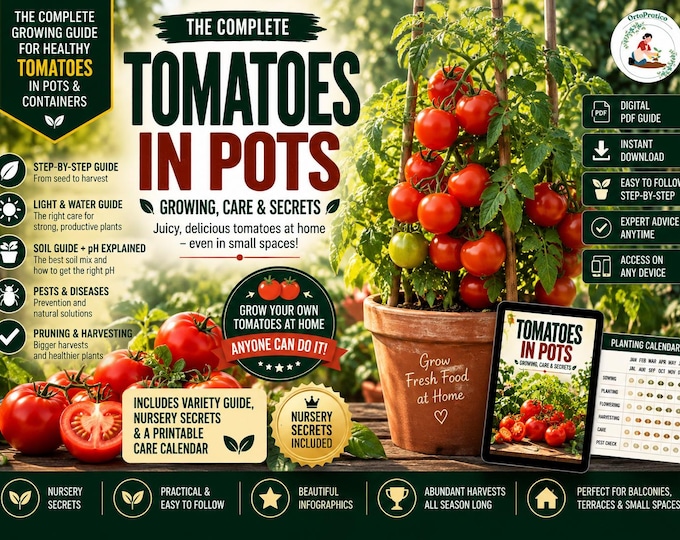 Tomato Growing Guide PDF – Step by Step Tomato Plant Care, High Yield Secrets, Soil Mix, Pruning, Pests & Disease Control