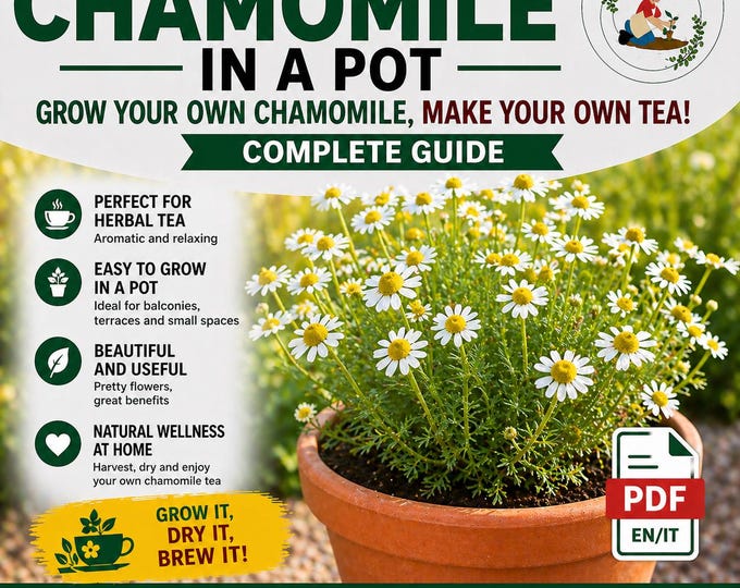 Chamomile Plant Guide PDF | Grow Chamomile in Pots | Easy Balcony Gardening | More Flowers & Herbal Tea | Beginner Friendly Guide