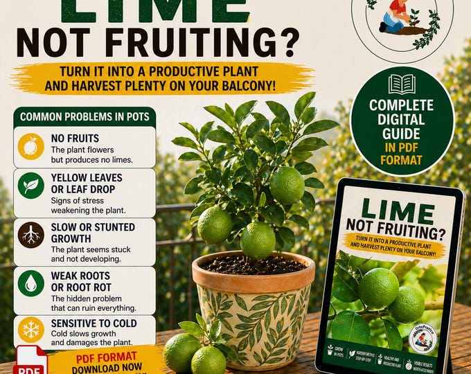 Lime Tree Growing Guide PDF – Complete Care for Potted Lime Plant, Pruning, Fertilizing & More Fruit