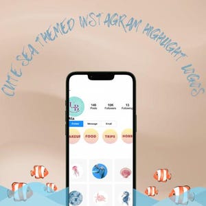 40 Sea themed instagram highlight icons | Instagram story icons | Sea aesthetic | under the sea | Digital Download PNG | IG highlight covers