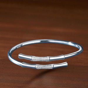 925 Sterling Silver Twist Bangle Bracelet, Adjustable Jewelry for Women, Bridesmaid Gift, Minimalist Anniversary or Birthday Gift