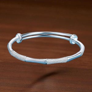 Sterling Silver Twist Cuff Bangle Bracelet, Adjustable Mobius Jewelry for Women, Bridesmaid Gift, Minimalist Anniversary or Birthday Gift