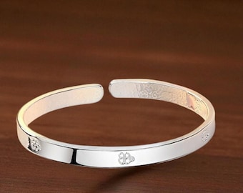 Regulowana bransoletka ze srebra próby 925, srebrna bransoletka, masywna srebrna bransoletka, błyszcząca regulowana bransoletka, damska bransoletka, prezent dla niej