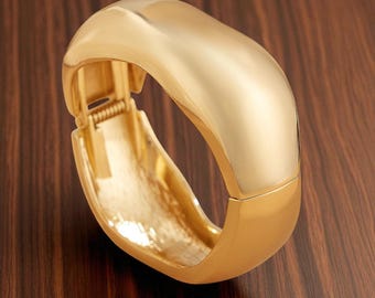 Brazalete de oro para mujer, brazalete grueso, brazalete ajustable, brazalete de plata, brazalete para mujer, regalo para ella