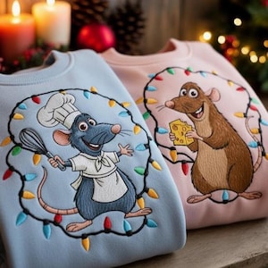 Mascotte De Personnage Ratatouille Blanche Habillée D'un Sweat à