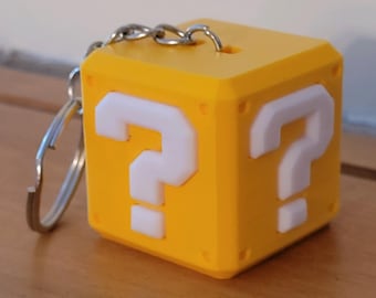 Portachiavi a forma di blocco interrogativo ispirato a Super Mario Galaxy