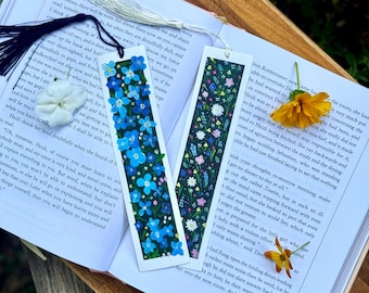 Bladwijzerset bloemen canvas, origineel kunstcadeau