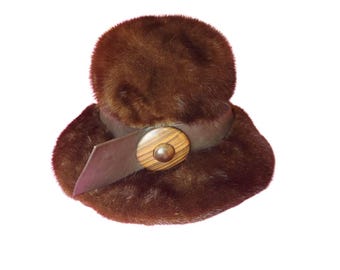 Vintage Vincent + Bill Genuine Mink Hat Vintage Vincent & Bill Genuine Fur Hat w Corded Decorative  main image 4