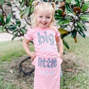 Big sister shirt, little sister shirt, custom big sister shirt, appliqué, sk creations, BB