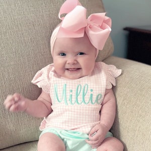 Girls monogrammed outfit, bloomer set, birthday gift