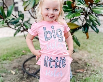 Big sister shirt, little sister shirt, custom big sister shirt, appliqué, sk creations, BB