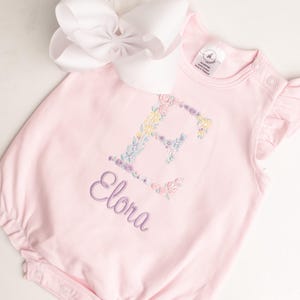 baby girl coming home outfit, girls bubble,  summer coming home outfit, girls bubble, summer outfit, monogram, personalized, sk creations,