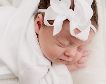 Bow on headband, baby girl bow