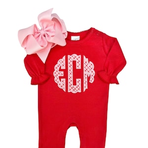 Girls Christmas Outfit, Toddler Girls Christmas outfit, Personalized Christmas shirt, monogrammed Christmas romper, sk creations, sibling