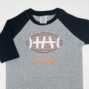 Boys football shirt, girls football shirt, appliqué football shirt, custom team football shirt, personalized football shirt, arb