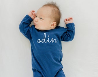 Boys baby coming home outfit, shower gift, romper, monogrammed boys outfit, name outfit, boys photo outfit, 1st birthday outfit, gift