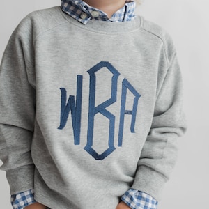 Monogrammed sweatshirt, toddler sweater, girls monogram shirt, boys personalized sweatshirt, fall clothing, winter, arb, monag image 1