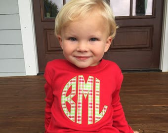 Boys Christmas shirt, monogrammed boys shirt, Christmas clothing, boys monogram shirt, ARB, christmas gift, boy clothing, boy birthday gift