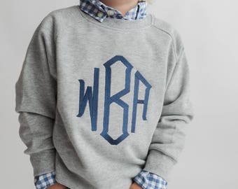 Monogrammed sweatshirt, toddler sweater, girls monogram shirt, boys personalized sweatshirt, fall clothing, winter, arb, monag