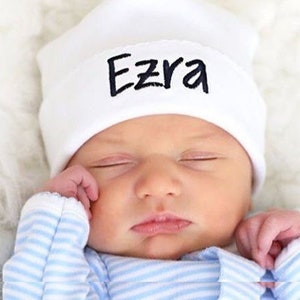 Personalized newborn hat, hospital hat, pima cotton, sk creations