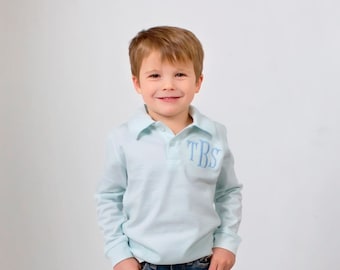 Boys monogrammed polo, boys polo, pima cotton polo, sk creations,