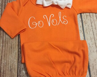 Claire & Charlie Baby Boys Knit Romper - Football Pocket - Orange Stripes