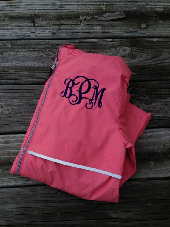 Items similar to Monogrammed rain coat jacket, rain coat, personalized