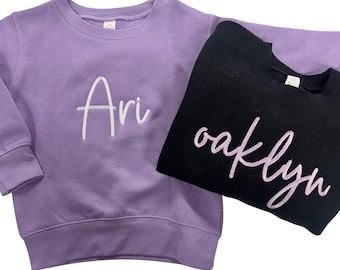Sudadera con monograma para niños, sudadera personalizada para niños, sudadera con nombre personalizado para niños, sudadera juvenil, sudadera bordada