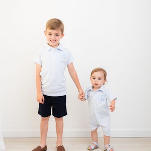 Boys Monogrammed Romper, Baby Boy Outfit, Preppy Boys Outfit, Boys ...