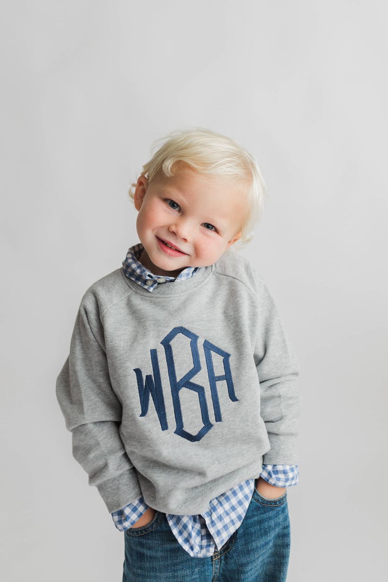 Monogrammed sweatshirt, toddler sweater, girls monogram shirt, boys personalized sweatshirt, fall clothing, winter, arb, monag image 5