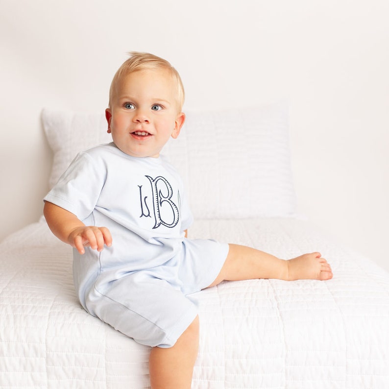 Boys Monogrammed Romper Newborn Coming Home Outfit Etsy