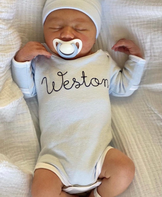thumbnail image 2 of Funny Girl Designs Prince Charming Embroidered Onesie - 100% Cotton Baby Bodysuit Newborn Gift 2 of 14