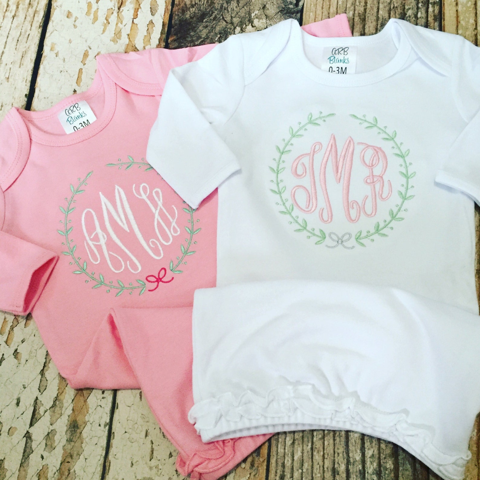 Monogrammed Girls Baby Gown Girls Hospital Outfit Etsy