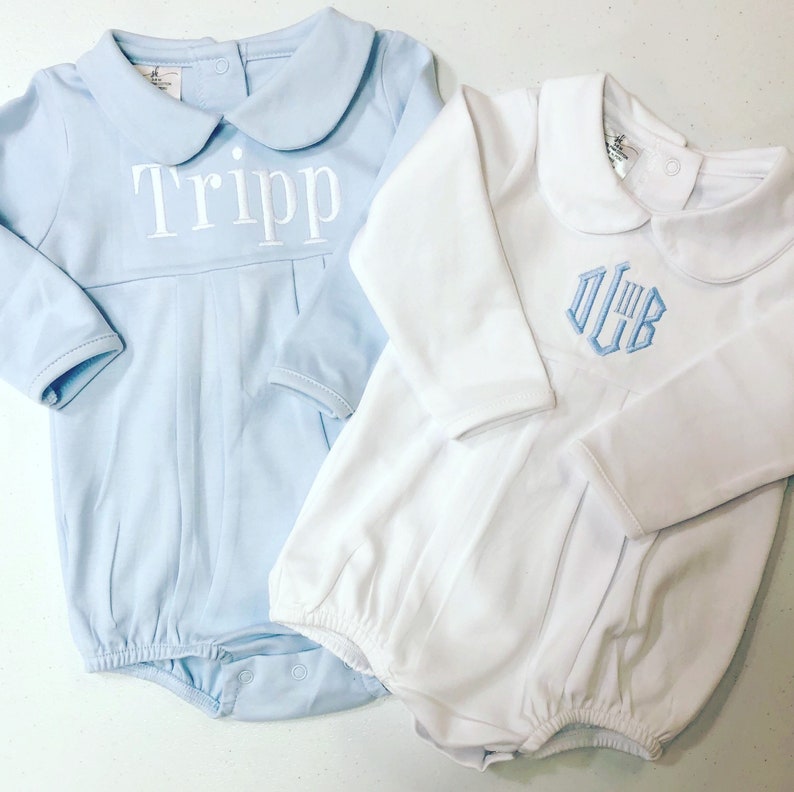 Baby Boy Coming Home Outfit Monogrammed Bubble Photo Outfit Etsy