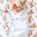 Monogrammed gown with matching bow, personalized baby gown, coming home outfit, monogram, newborn pictures, baby, custom 