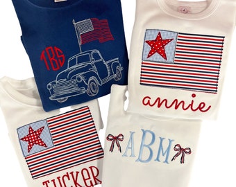 Boys Patriotic shirt, girls patriotic shirt, personalized 4th of July shirt, monogrammed fourth of july shirt, sk creations, memorial day