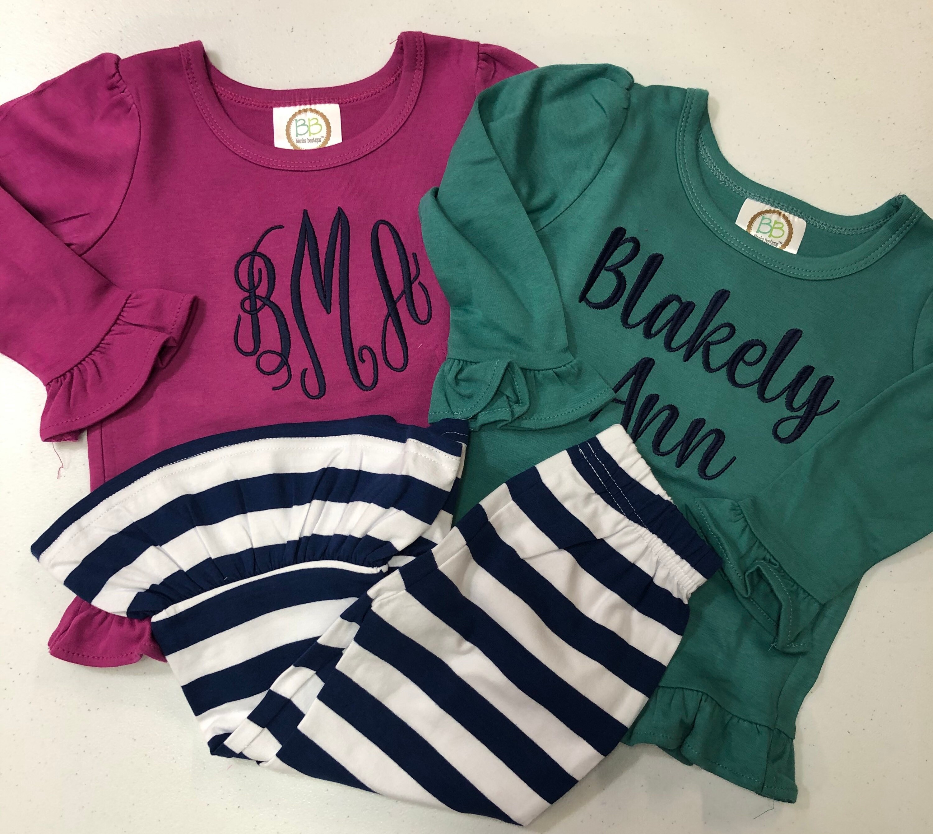 Girls Monogrammed Outfit, Boys Monogram Outfit, Personalized Set ...