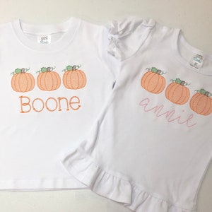 Kids Fall shirt, personalized Halloween shirt, monogrammed pumpkin top, pumpkin shirt, sk creations, ARB, BB