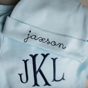 baby boy coming home outfit, hospital outfit, monogrammed, sk creations image 3