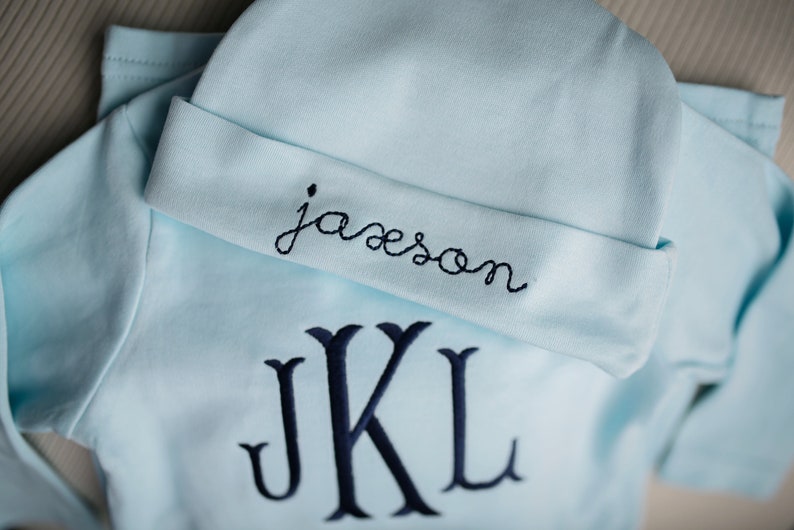 baby boy coming home outfit, hospital outfit, monogrammed, sk creations image 3