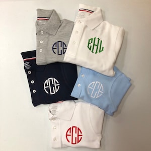 Boys monogrammed polo, boys Christmas shirt, monogram boys shirt, toddler Christmas outfit, matching boys shirts, sibling shirts