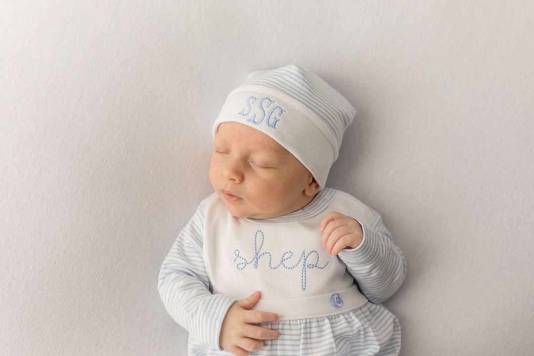 Baby Boy Coming Home Outfit Monogrammed Footie Romper - Etsy