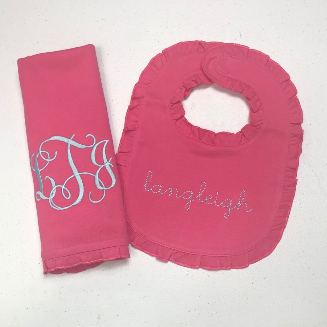 Monogrammed bib monogrammed burp cloth set newborn gift Etsy